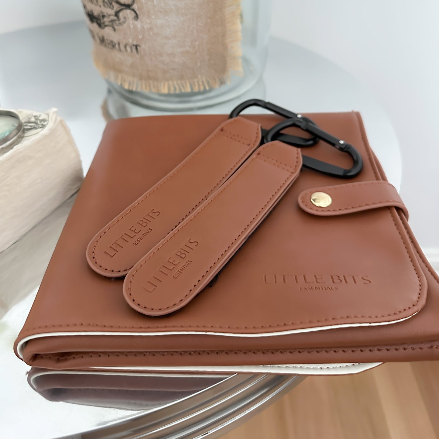 Pram Clips Vegan Leather (Tan)