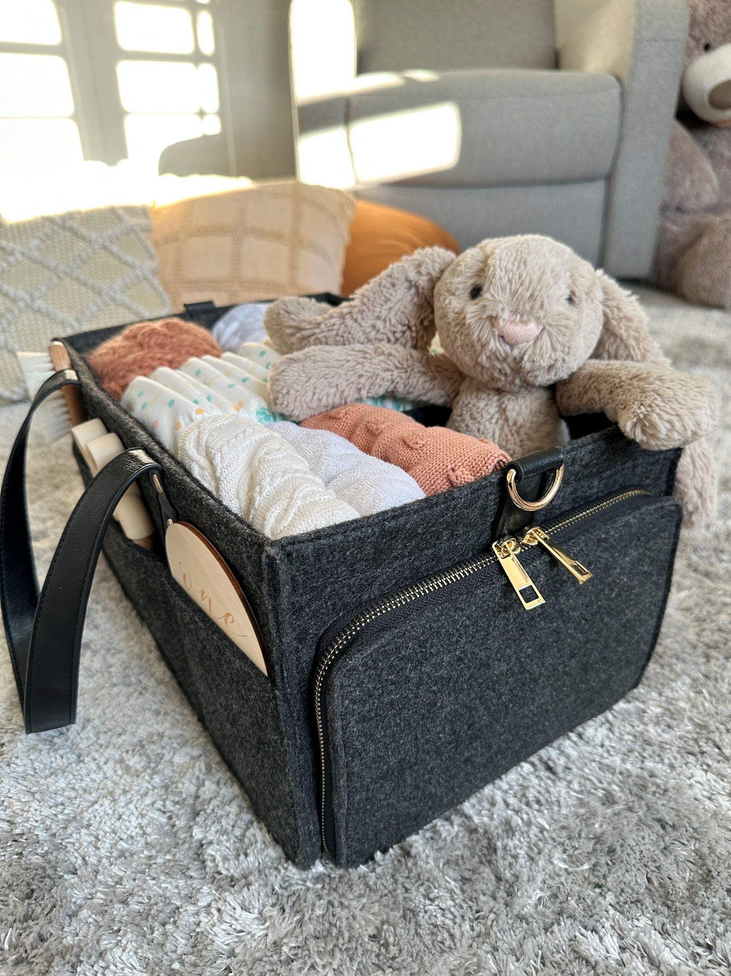The Caddy Bag - Felt Top (Grey/Black)