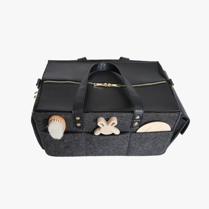 The Caddy Bag - Vegan Leather Top (Grey/Black)