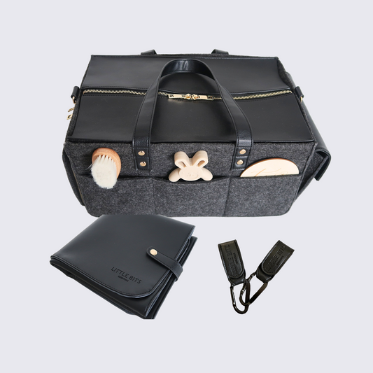 The Caddy Bag Bundle Vegan Leather Top (Grey/Black)
