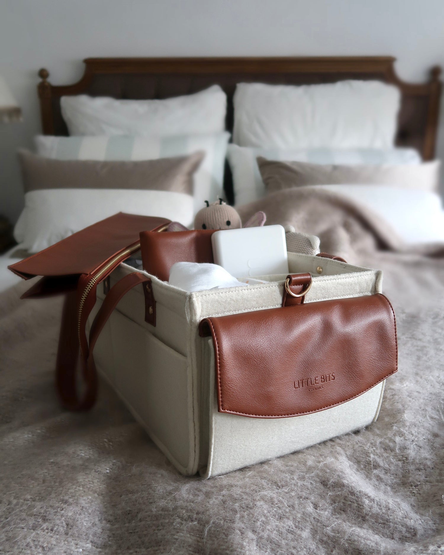 The Caddy Bag  packed and on the bed