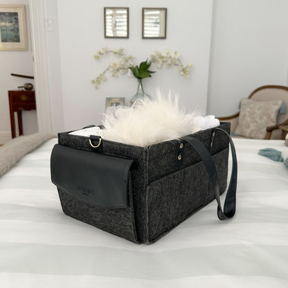 The Caddy Bag - Vegan Leather Top (Grey/Black)